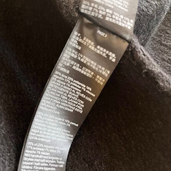 All Saints Ashley Black Tassel Tweed Open Wool Jacket Size Medium - Picture 11 of 11